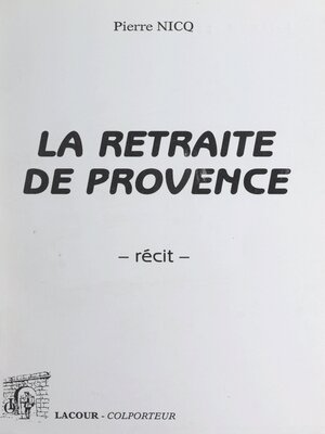cover image of La retraite de Provence